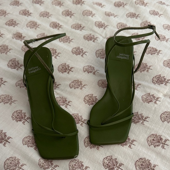 Jeffrey Campbell Shoes - Jeffrey Campbell Dark Green Strappy Heels